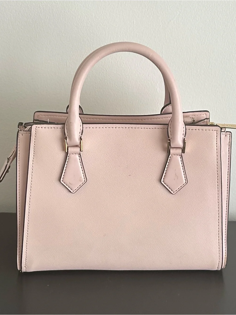 Michael Kors Pink Saffiano Leather Satchel structured crossbody